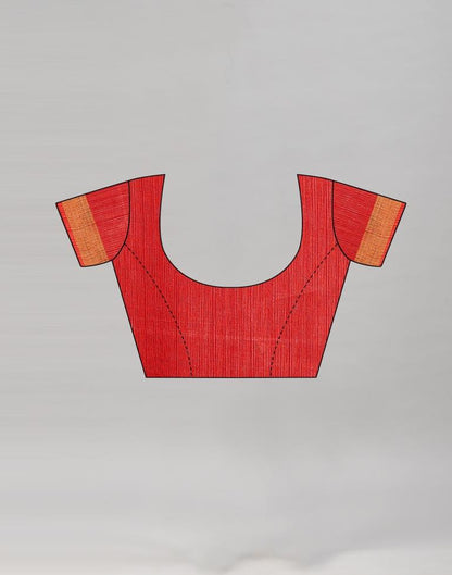 Red Cotton Printed Saree | Sudathi