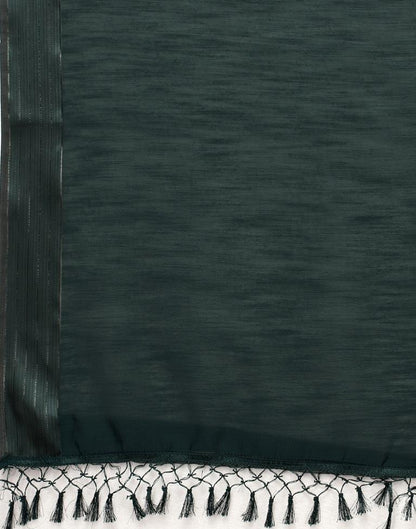 Bottle Green Cotton Saree | Sudathi