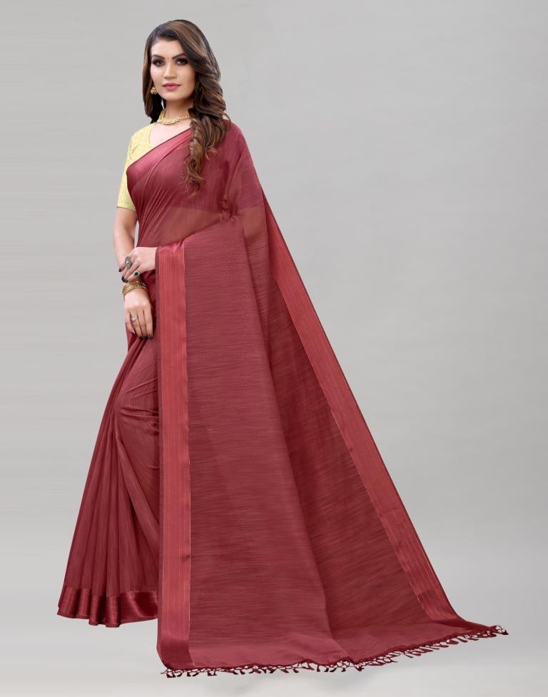 Rose Wood Cotton Saree | Sudathi