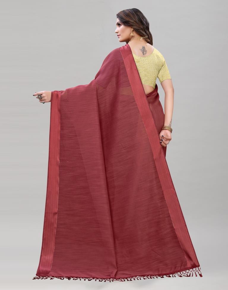 Rose Wood Cotton Saree | Sudathi