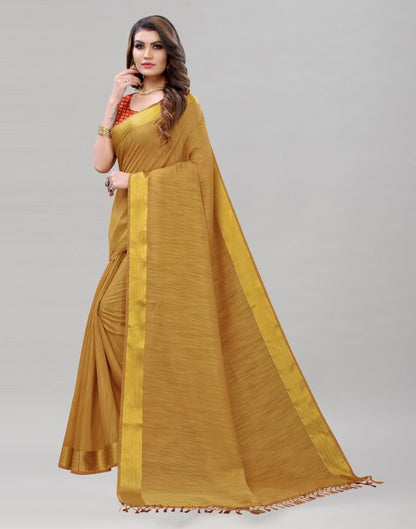 Golden Orange Cotton Saree | Sudathi