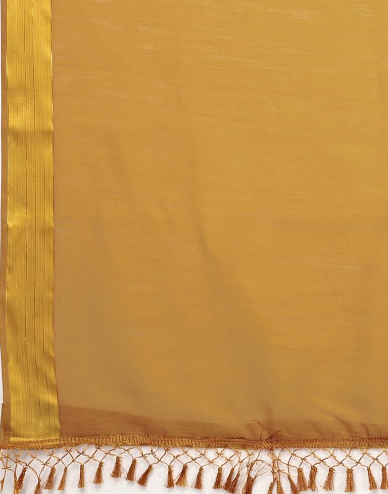 Golden Orange Cotton Saree | Sudathi