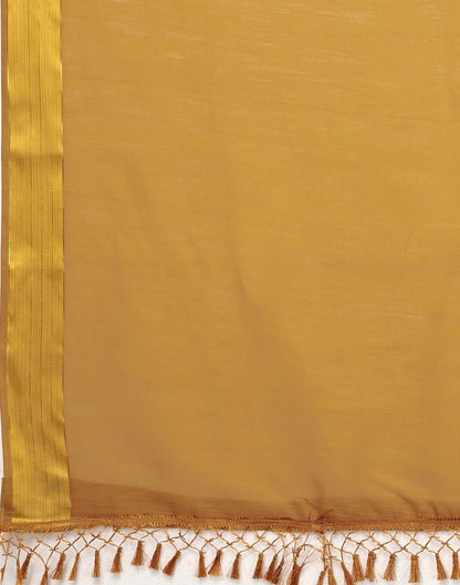 Golden Orange Cotton Saree | Sudathi