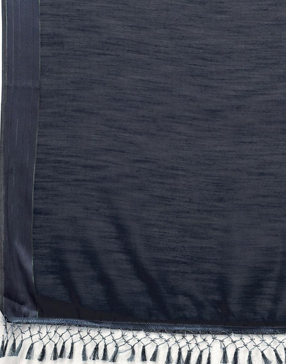 Slate Grey Cotton Saree | Sudathi