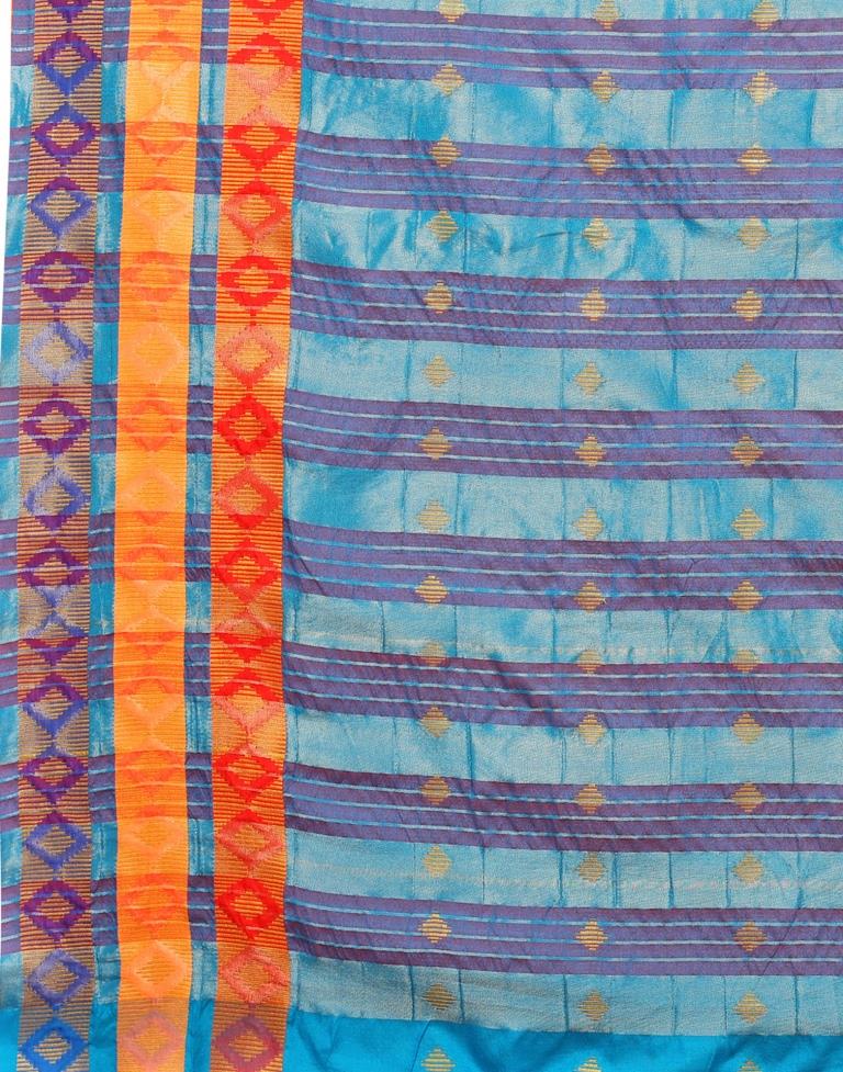 Captivating Blue Cotton Saree | Sudathi