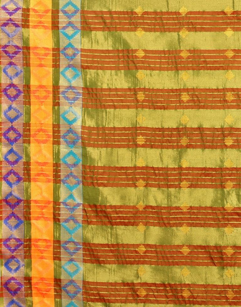 Olive Green Cotton Saree | Sudathi