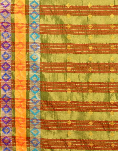 Olive Green Cotton Saree | Sudathi