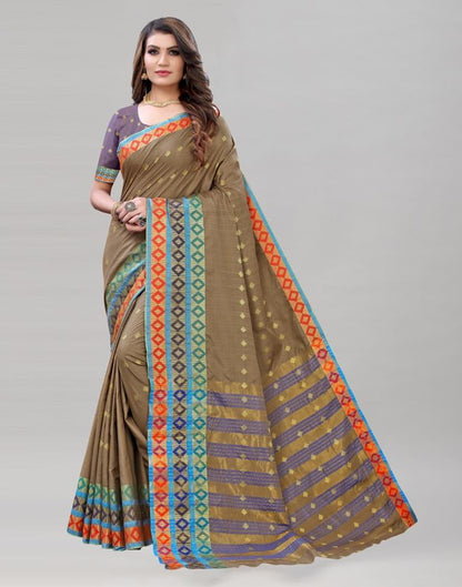 Cedar Brown Cotton Saree | Sudathi