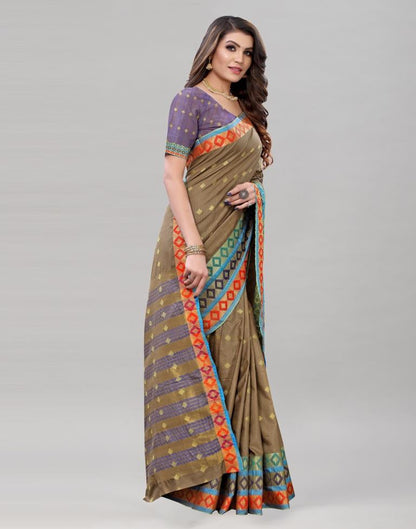 Cedar Brown Cotton Saree | Sudathi