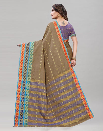 Cedar Brown Cotton Saree | Sudathi