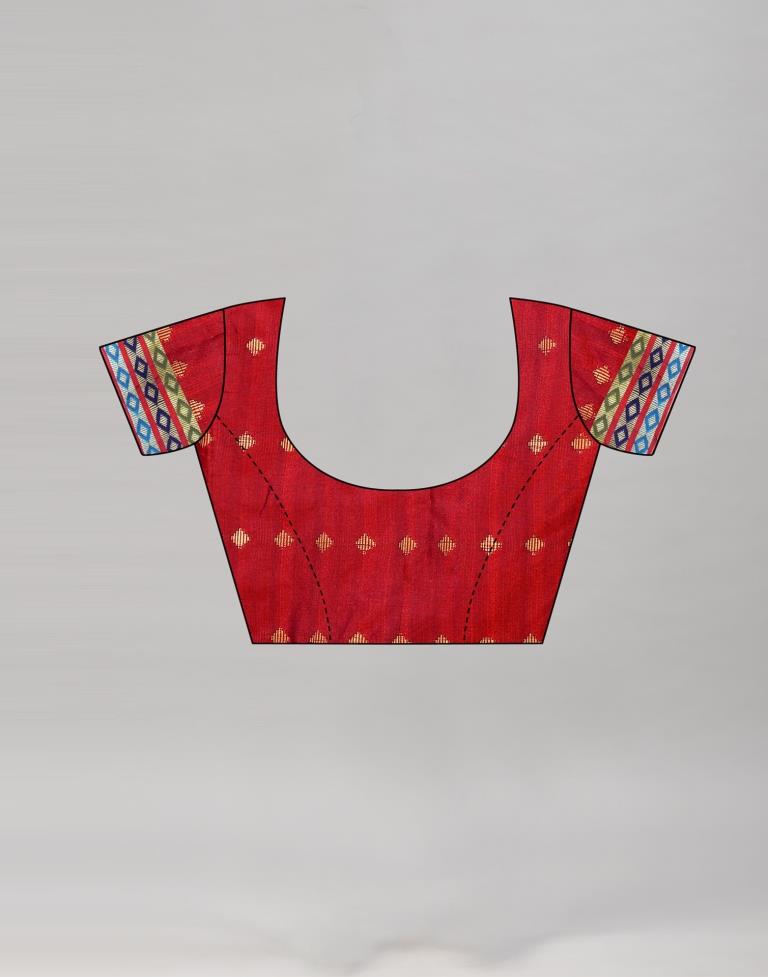 Glitzy Red Cotton Saree | Sudathi