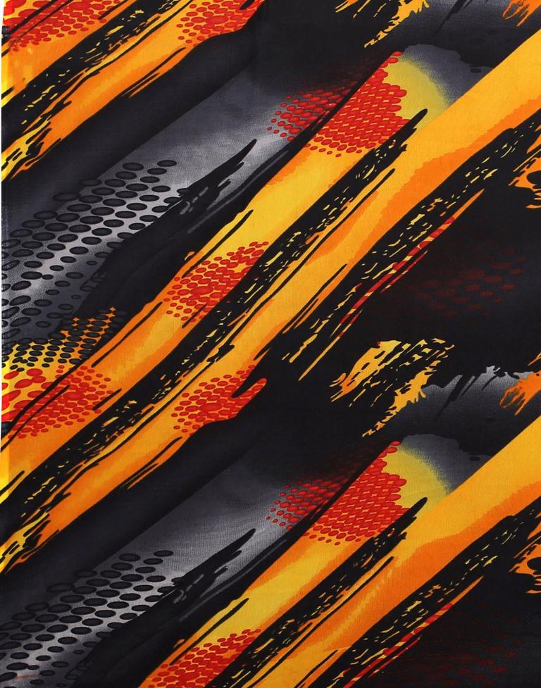 Dazzling Yellow Printed Saree | Sudathi