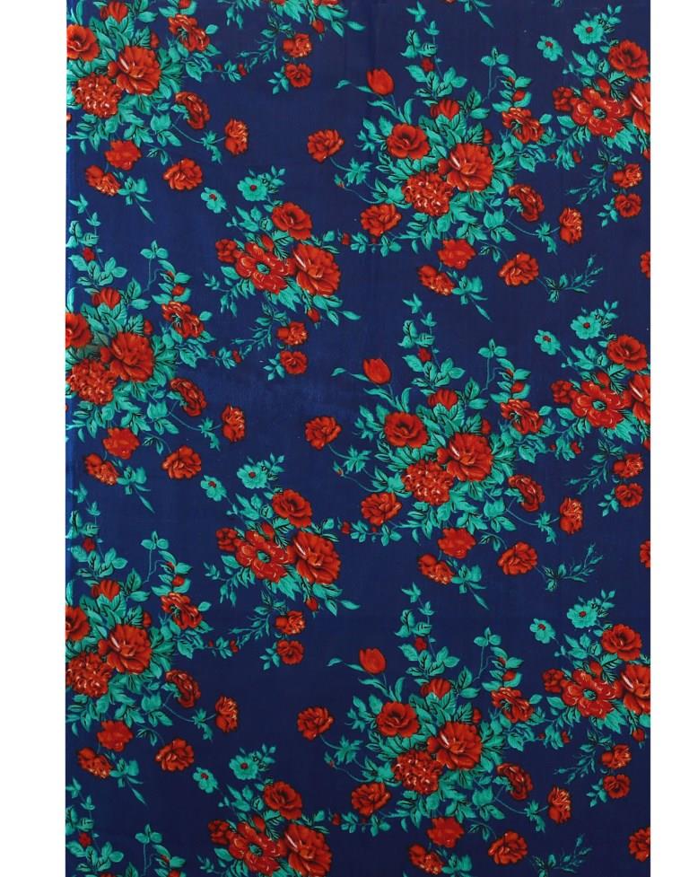 Brilliant Navy Blue Printed Saree | Sudathi