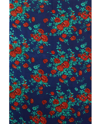 Brilliant Navy Blue Printed Saree | Sudathi