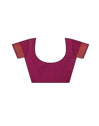 Wine  Printed Cotton Saree