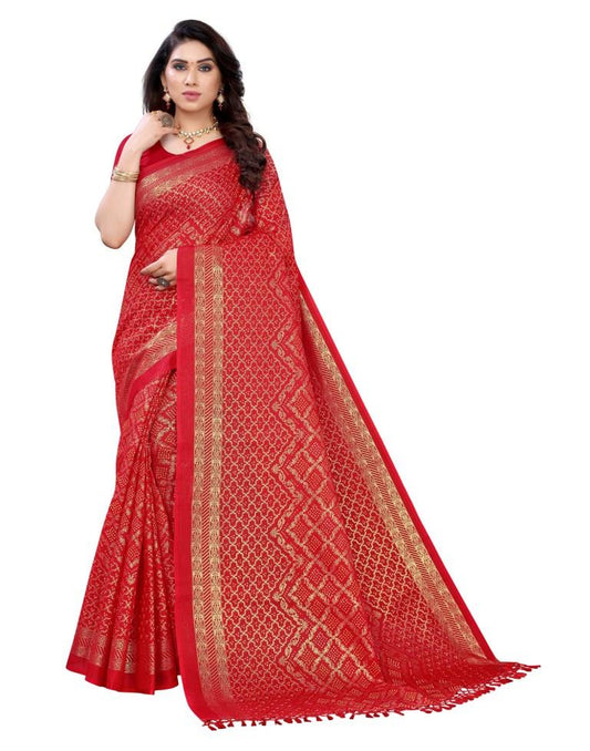 Applaudable Maroon Cotton Printed Saree | Sudathi