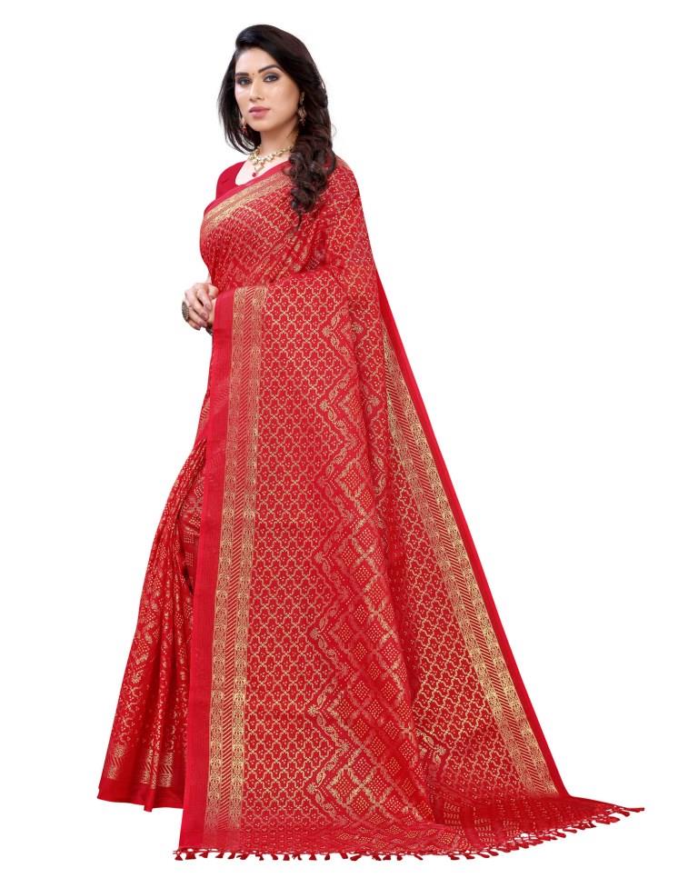 Applaudable Maroon Cotton Printed Saree | Sudathi