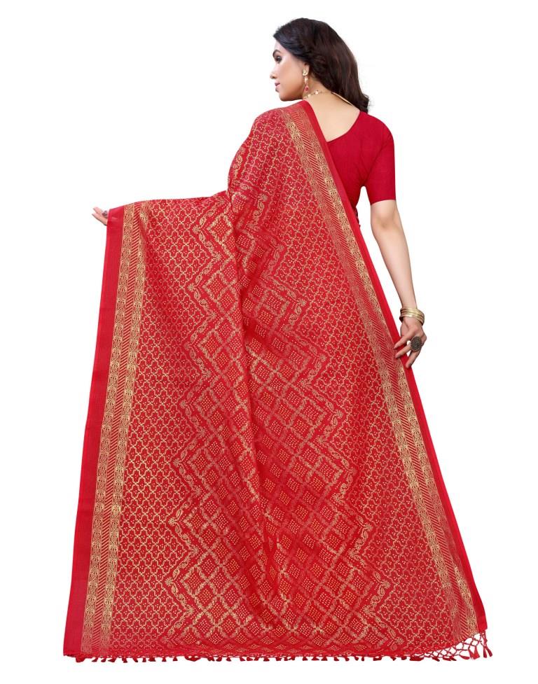 Applaudable Maroon Cotton Printed Saree | Sudathi