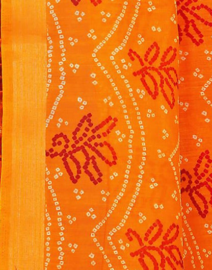 Turmeric Yellow Cotton Bandhani Saree | Sudathi