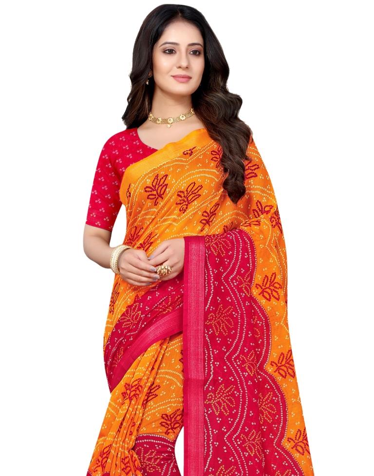 Pink Cotton Bandhani Saree | Sudathi