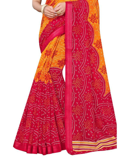 Pink Cotton Bandhani Saree | Sudathi
