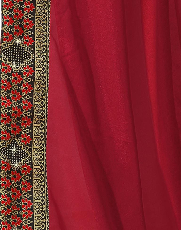 Vibrant Red Silk Saree | Sudathi