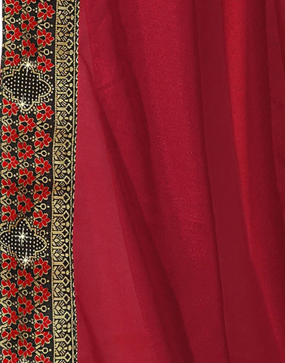 Vibrant Red Silk Saree | Sudathi