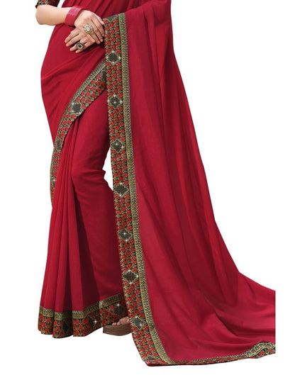 Vibrant Red Silk Saree | Sudathi