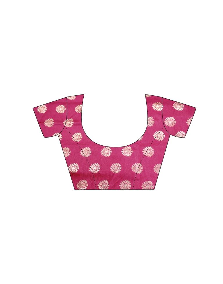 Ruby Pink Embroidered Silk Saree | Sudathi