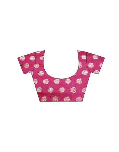 Ruby Pink Embroidered Silk Saree | Sudathi