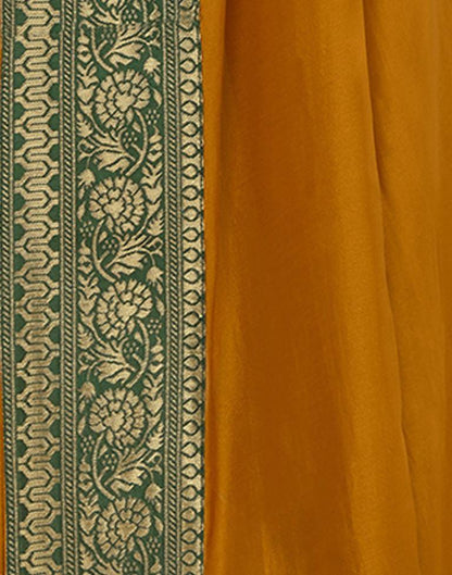 Picturesque Turmeric Yellow Silk Saree | Sudathi