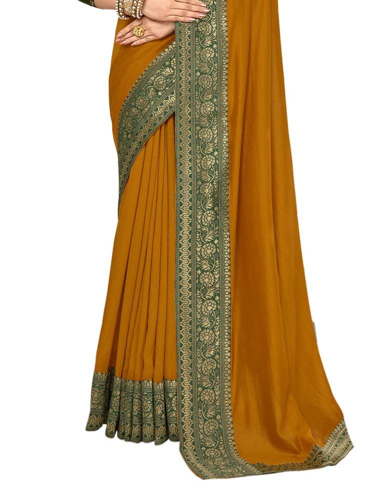 Picturesque Turmeric Yellow Silk Saree | Sudathi