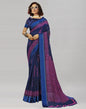 Navy Blue Cotton Printed Saree | Sudathi