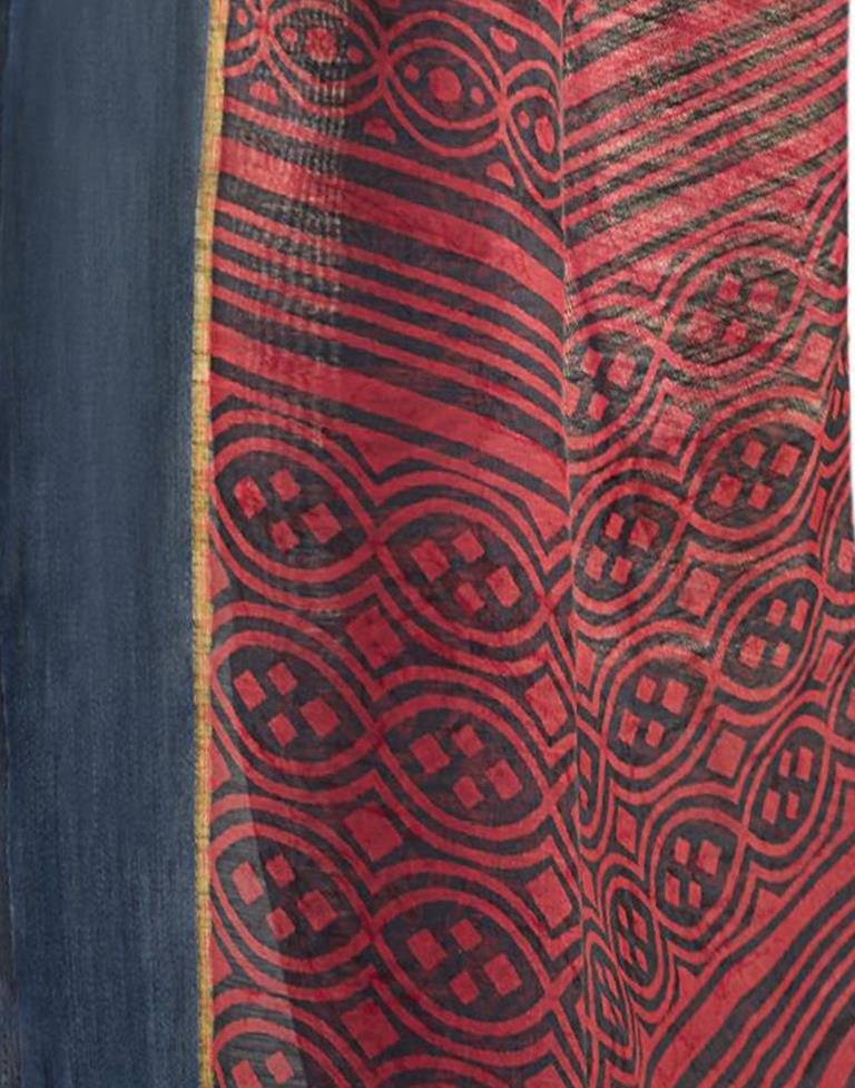 Grey Cotton Printed Saree | Sudathi