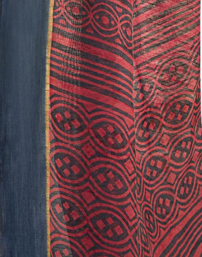 Grey Cotton Printed Saree | Sudathi