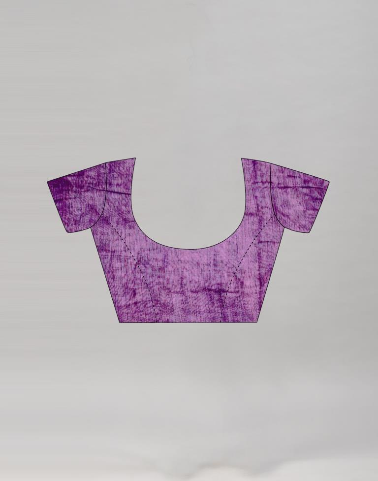 Purple Cotton Printed Saree | Sudathi