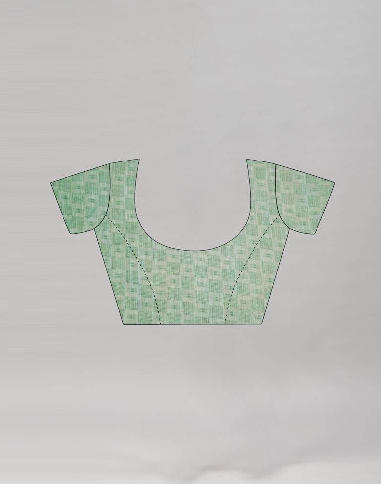 Pista Cream Cotton Printed Saree | Sudathi