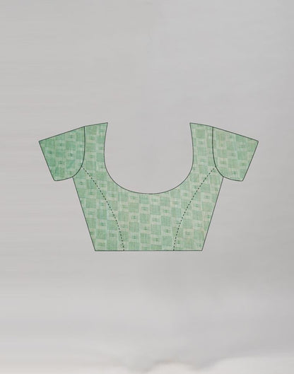 Pista Cream Cotton Printed Saree | Sudathi