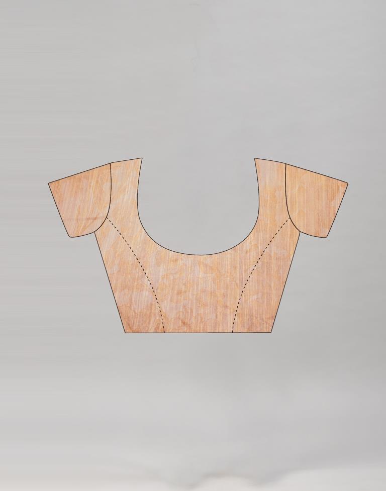 Peach Cotton Printed Saree | Sudathi