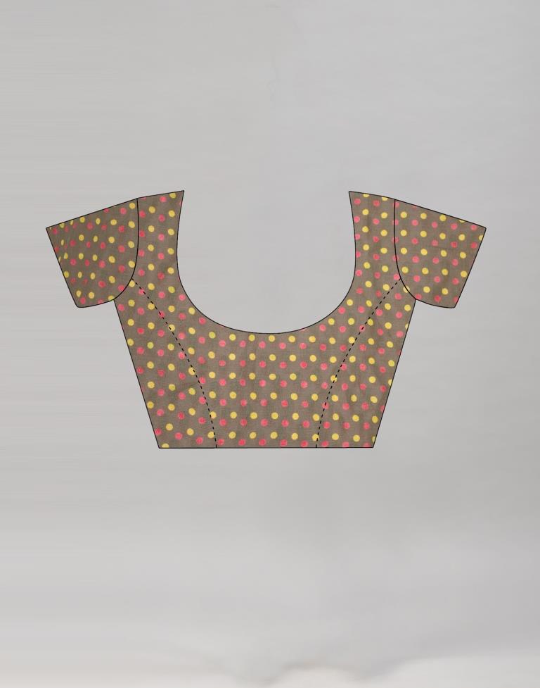 Brown Cotton Printed Saree | Sudathi