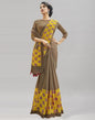 Brown Cotton Printed Saree | Sudathi