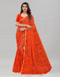 Orange Printed Chiffon Saree | Sudathi