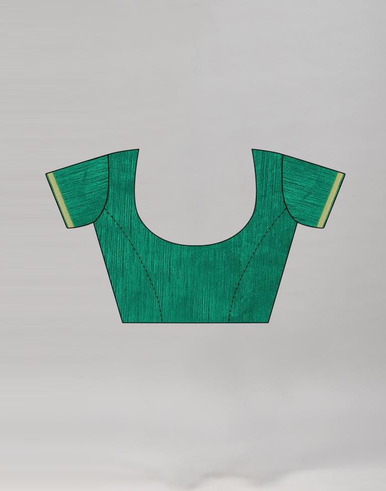 Green Printed Chiffon Saree | Sudathi