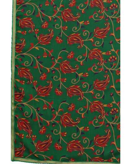 Green Printed Chiffon Saree | Sudathi