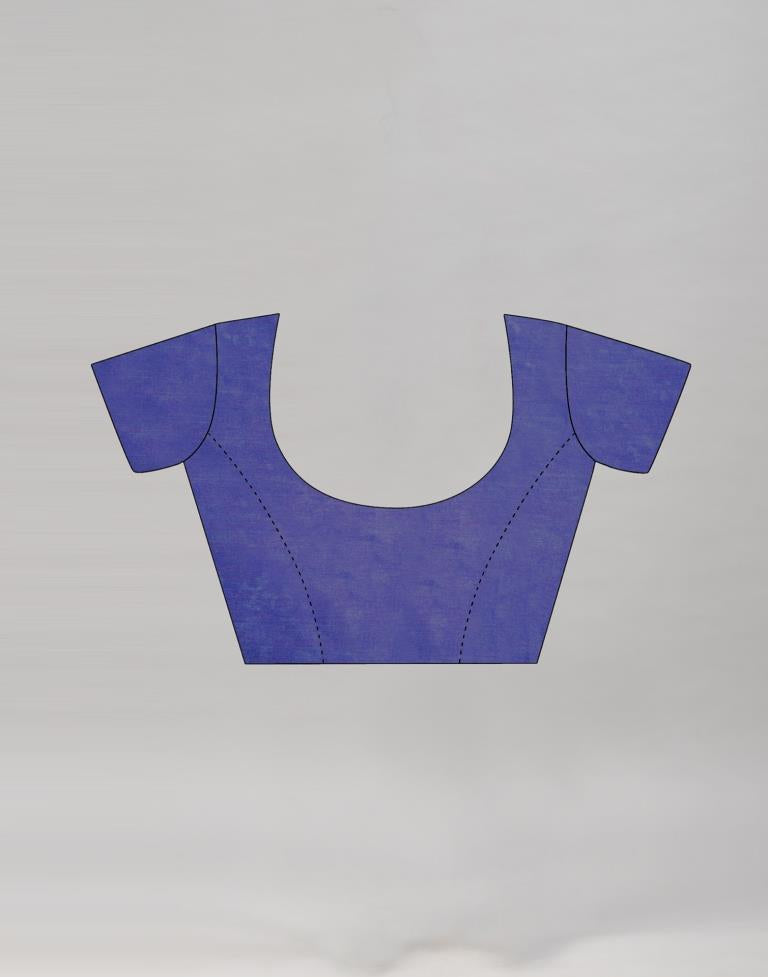 Royal Blue Printed Chiffon Saree | Sudathi