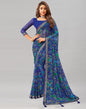 Royal Blue Printed Chiffon Saree | Sudathi