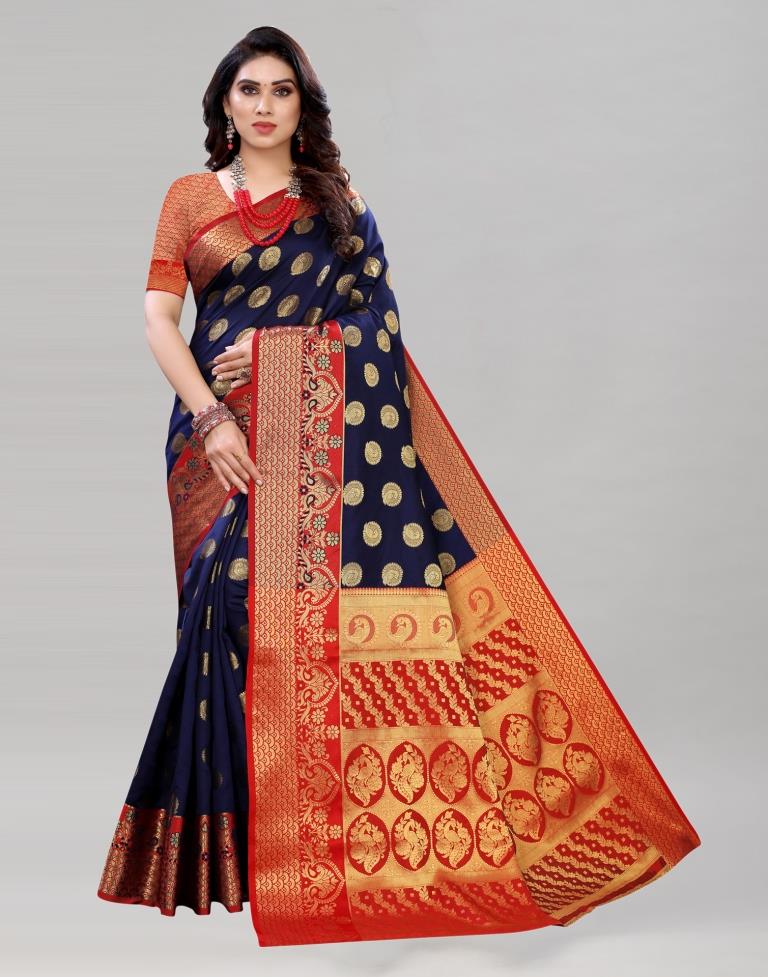 Picturesque Blue Banarasi Saree | Sudathi