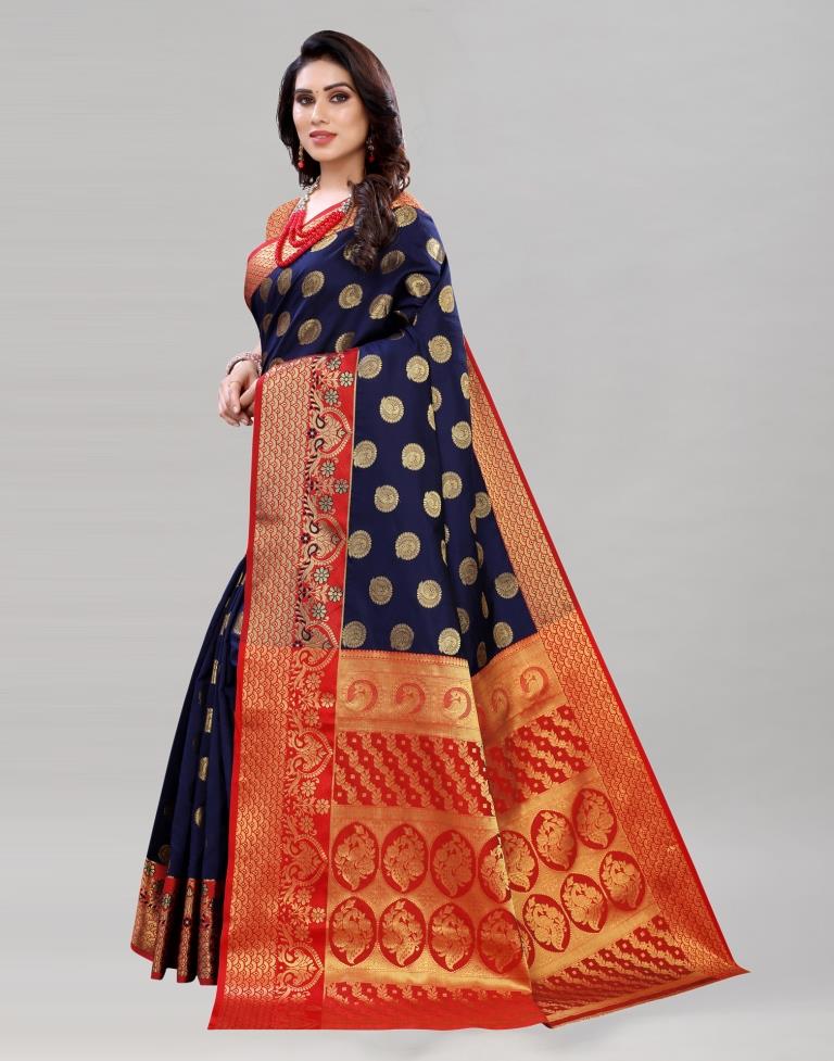 Picturesque Blue Banarasi Saree | Sudathi