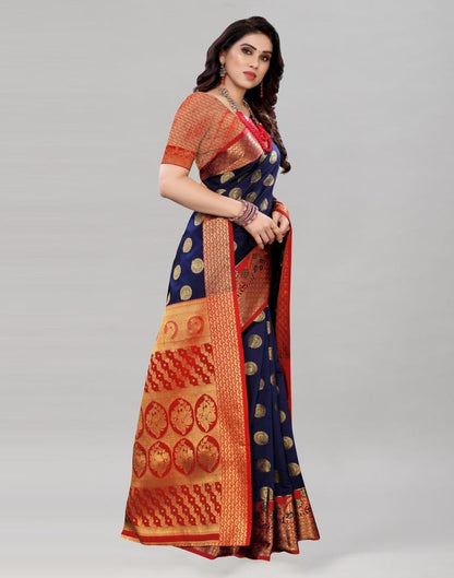 Picturesque Blue Banarasi Saree | Sudathi