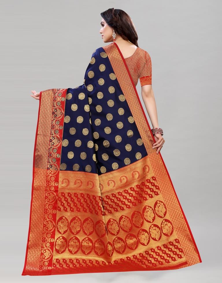 Picturesque Blue Banarasi Saree | Sudathi